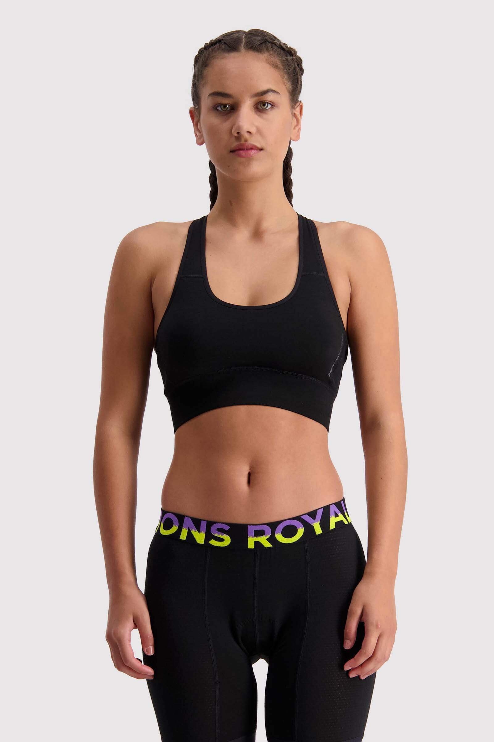 Mons Royale Stratos Shift -rintaliivit merinovillaa, Black / XS