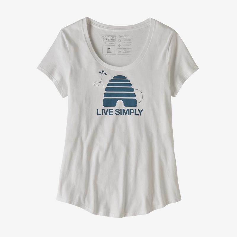 Patagonia Naisten Live Simply Hive T-paita Luomupuuvillasta, White / S