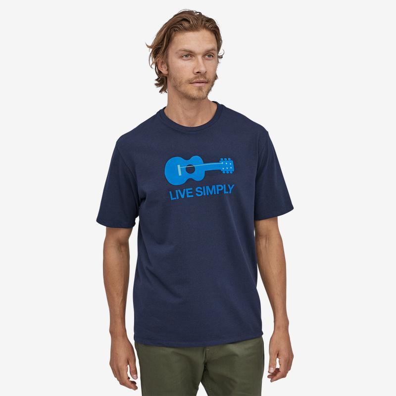 Patagonia Miesten Live Simply Guitar Responsibili T-paita, Classic Navy / S