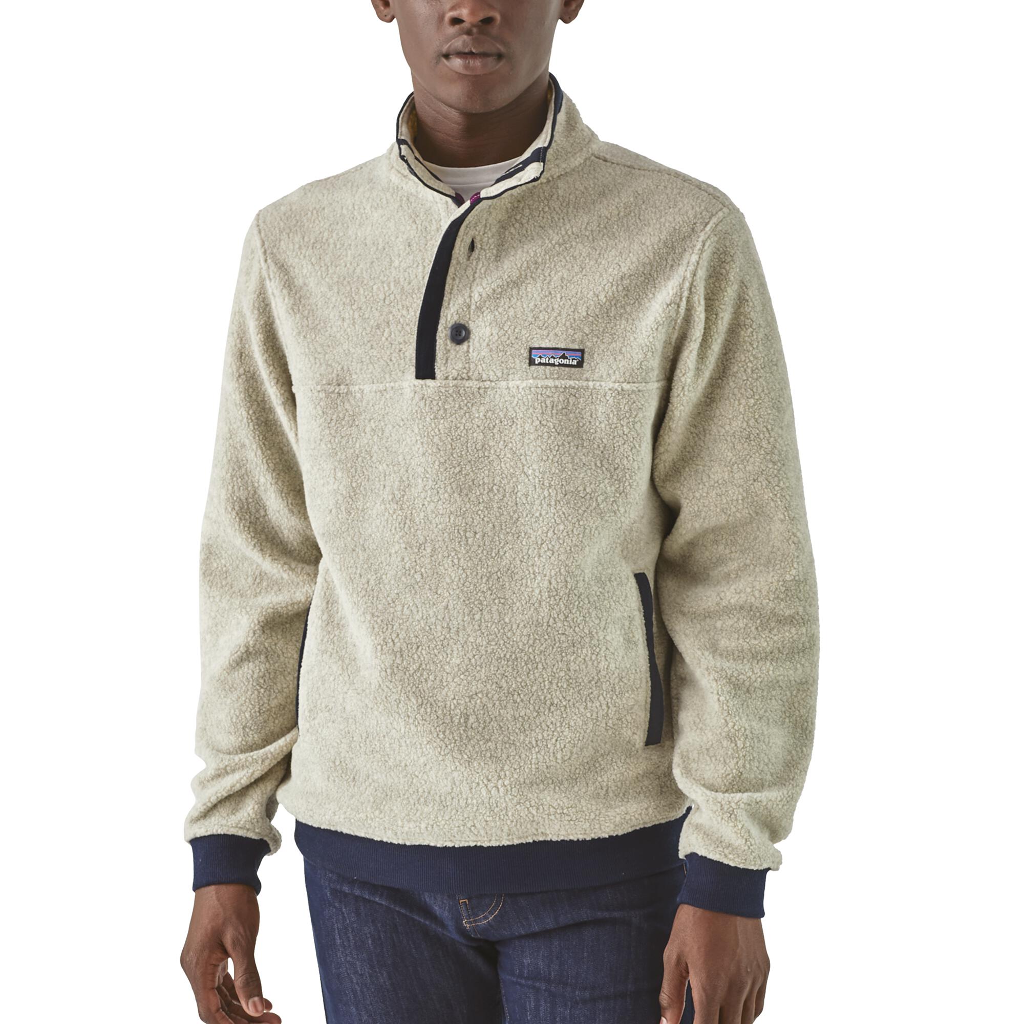 Miesten Patagonia Shearling Fleece Button Pullover – fleecepaita, Oatmeal Heather / M