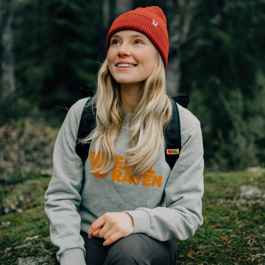 Fjällräven Naisten Logo collegepaita - 100% Luomupuuvillaa, Grey Melange / S