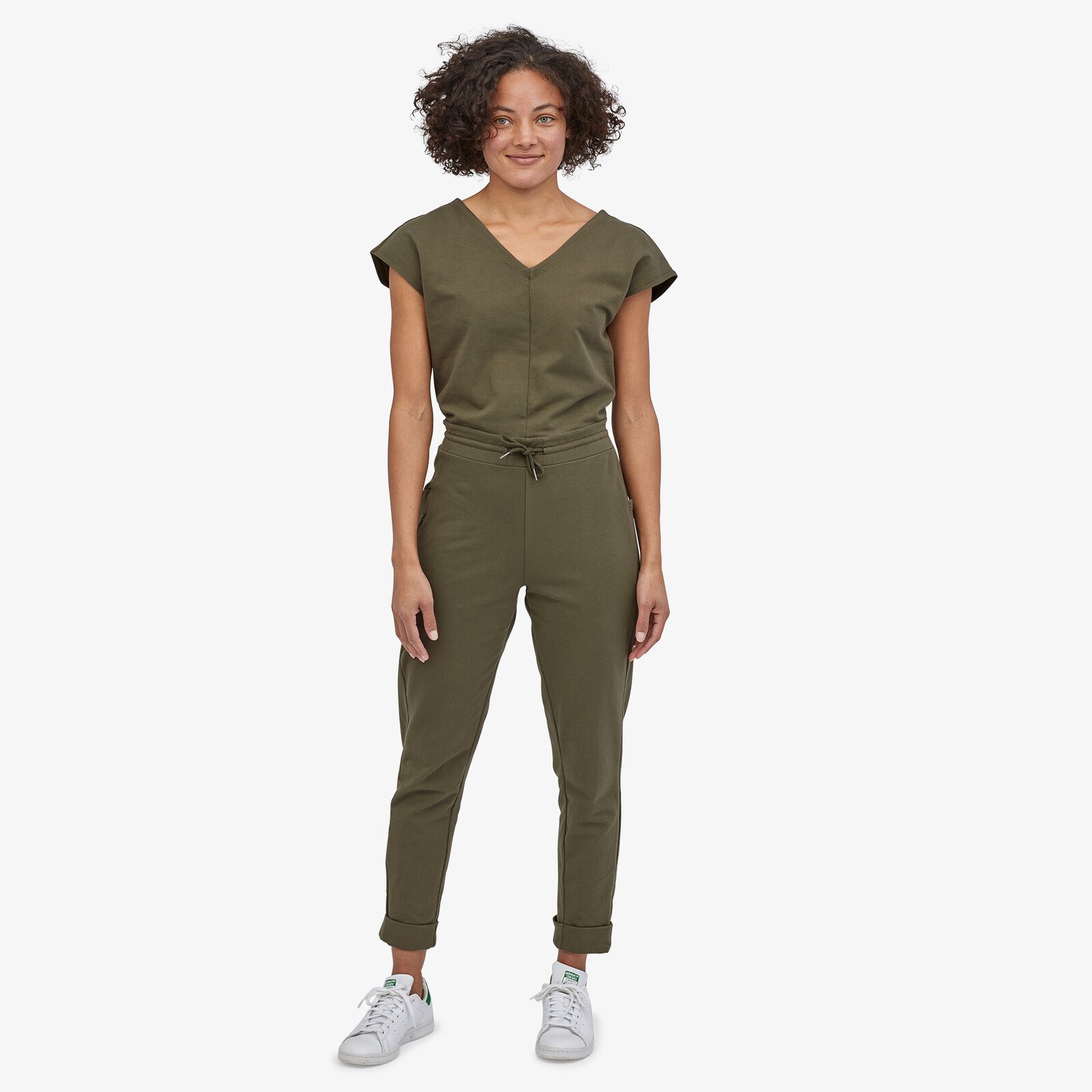Naisten Roaming Jumpsuit haalari - Luomupuuvillaa, Basin Green / XS