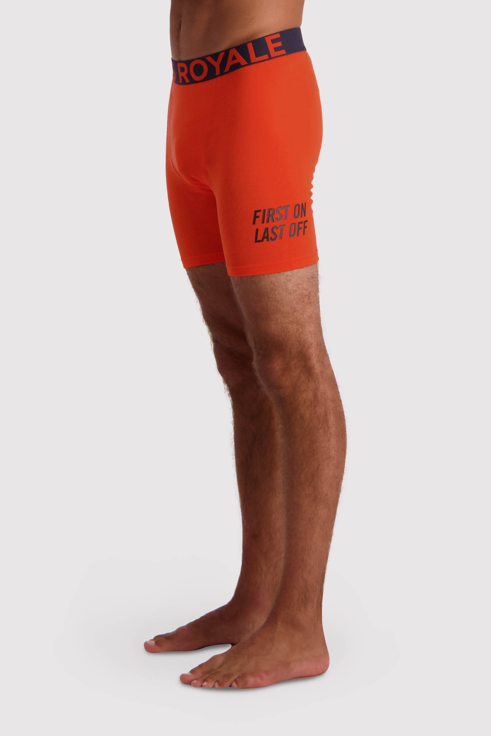 Mons Royale Miesten Hold 'em Boxer Alushousut - Merinovillasta, Orange Smash w/text / S