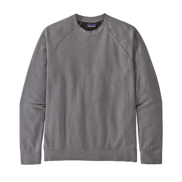 Miesten Patagonia Trail Harbor Crewneck Sweatshirt – pehmeä ja hengittävä collegepaita, Salt Grey / M