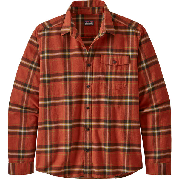 Patagonia M' S L/s Lightweight Fjord Flannel Shirt - Lawrence: Hot Ember - Miehet - S