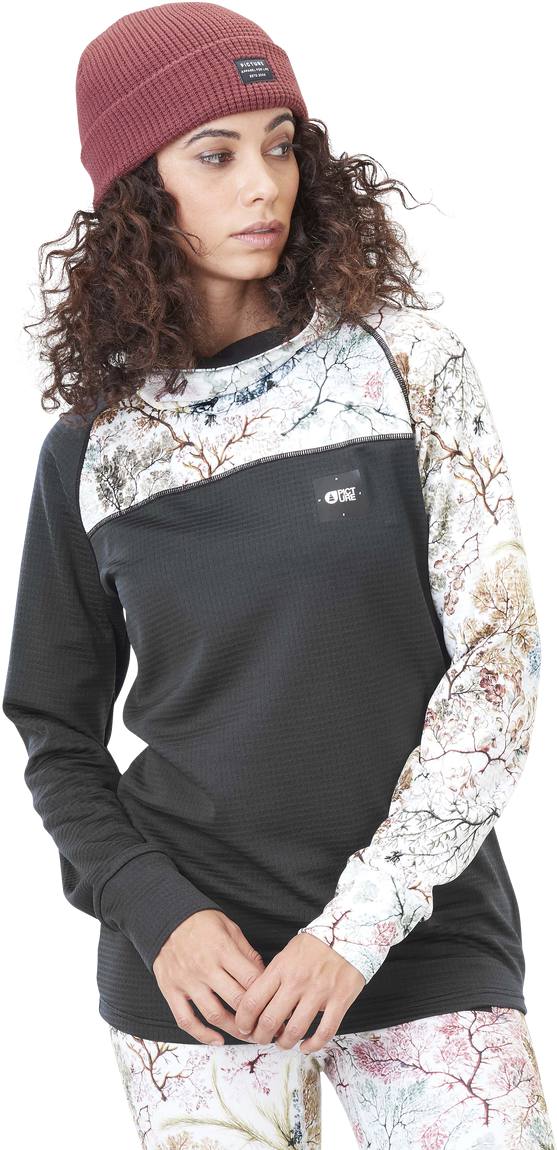 Blossom Grid W Fleece Musta / Valkoinen S