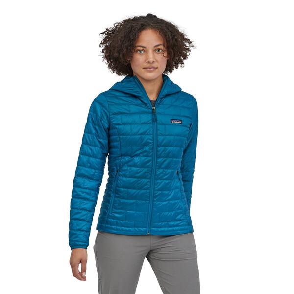 Patagonia Naisten Nano Puff® Hupullinen Kevyttoppatakki, Steller Blue / M
