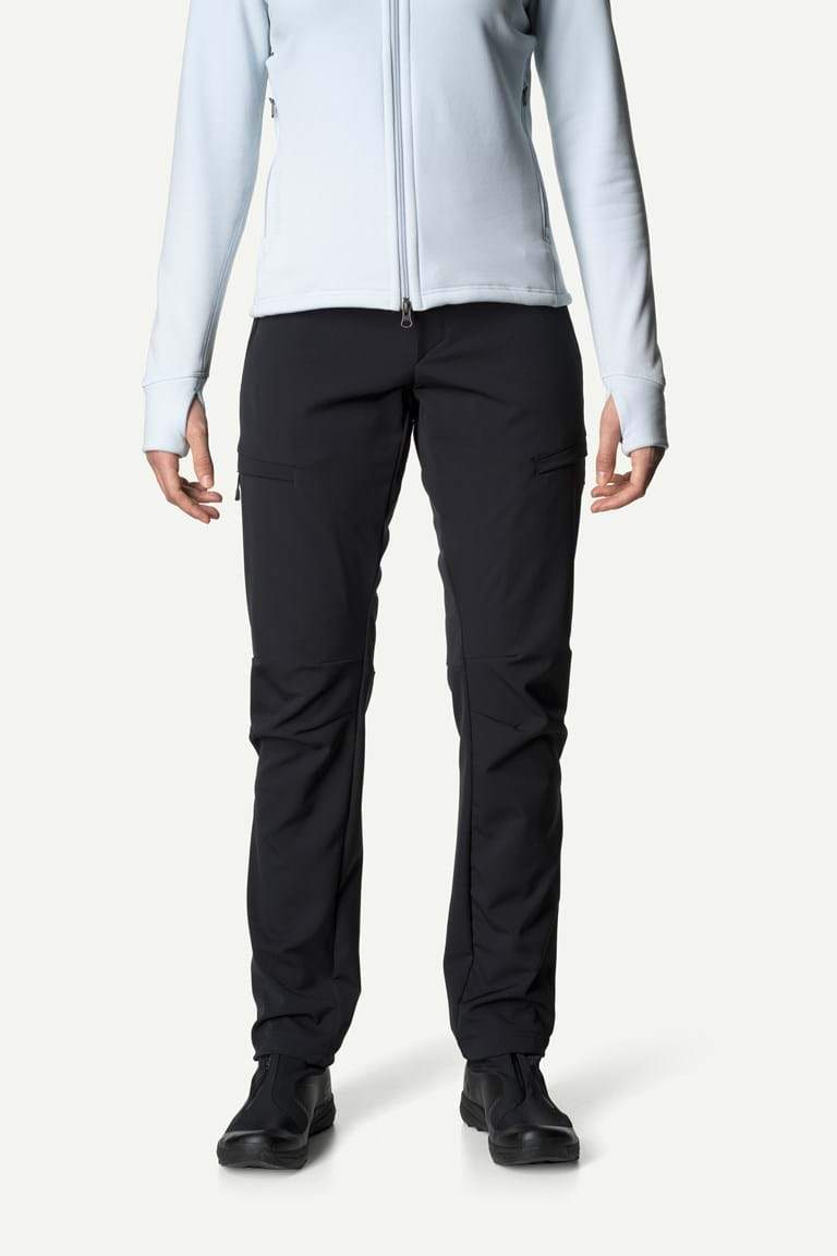 Houdini Naisten Motion Top Softshell-ulkoiluhousut - Kierrätettyä Polyesteria, True Black / XS
