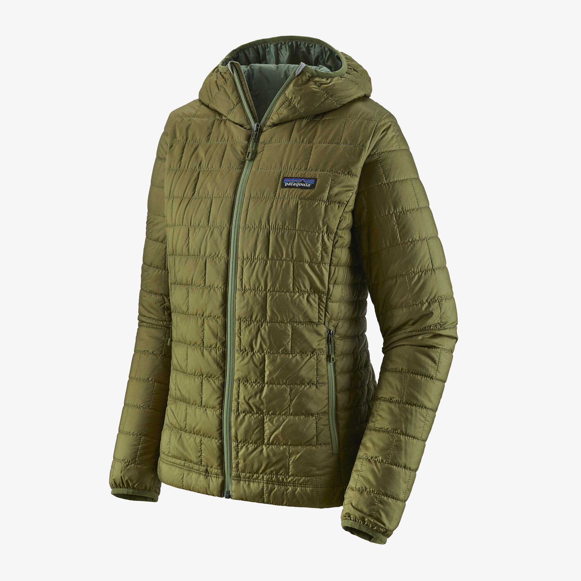 Patagonia Naisten Nano Puff® Hupullinen Kevyttoppatakki, Palo Green / S