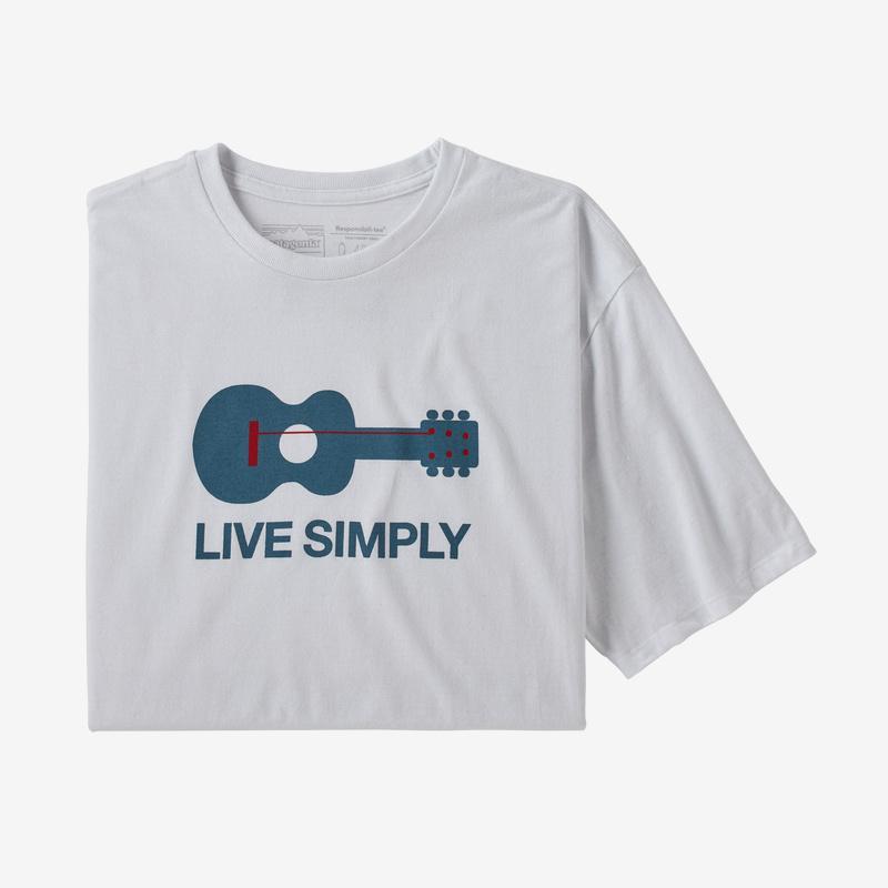 Patagonia Miesten Live Simply Guitar Responsibili T-paita, White / S