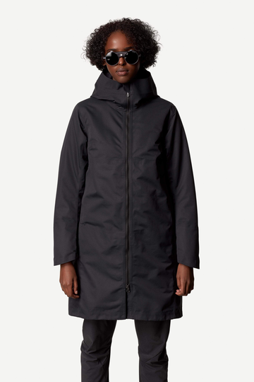 Naisten Houdini One Parka – vedenpitävä ja hengittävä parkatakki kierrätetystä polyesterista, True Black / S