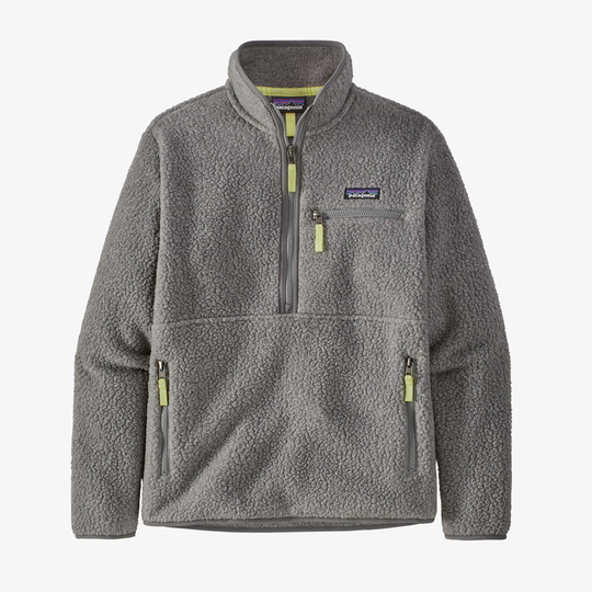 Patagonia Naisten Retro Pile Fleece Marsupial - Kierrätettyä Polyeste, Salt Grey w/Jellyfish Yellow / XL