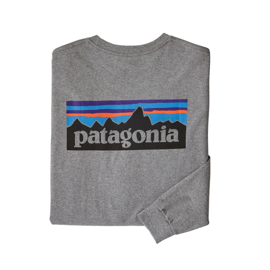 Patagonia Miesten Pitkähihainen P-6 Logo Responsibili-Tee® T-paita, Gravel Heather F21 / M