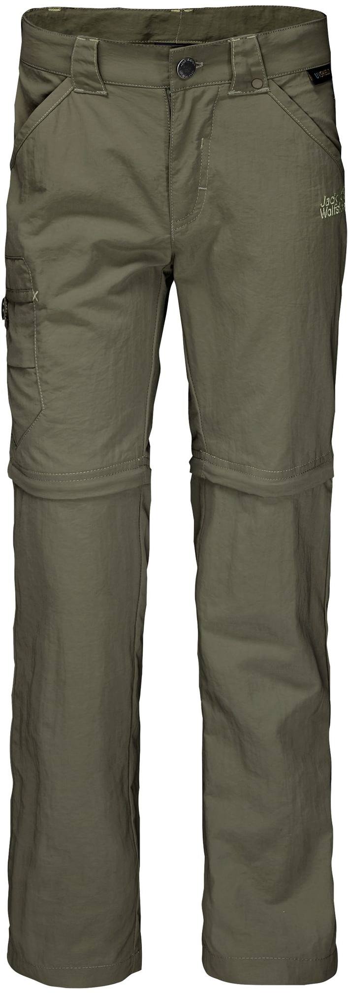 Kids Safari Zip Off Pants Kids Tummanvihreä 116