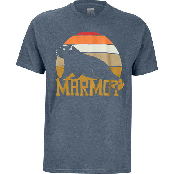 Marmot Dawning Marmot Tee Ss - Navy Heather - Miehet - XL