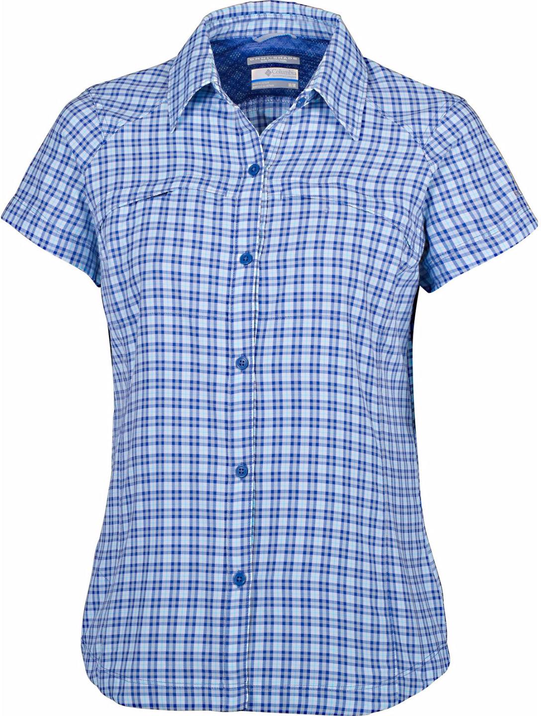 Silver Ridge Multi Plaid Womens Short Sleeve Sininen L