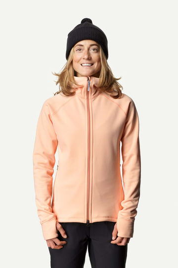 Naisten Houdini Power Houdi – Lämmin ja kestävä fleecehuppari, Peach Passion / S