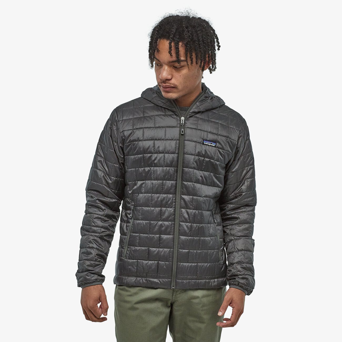 Miesten Nano Puff® Hupullinen Toppatakki - Kierrätetty Polyesteri, Forge Grey / M
