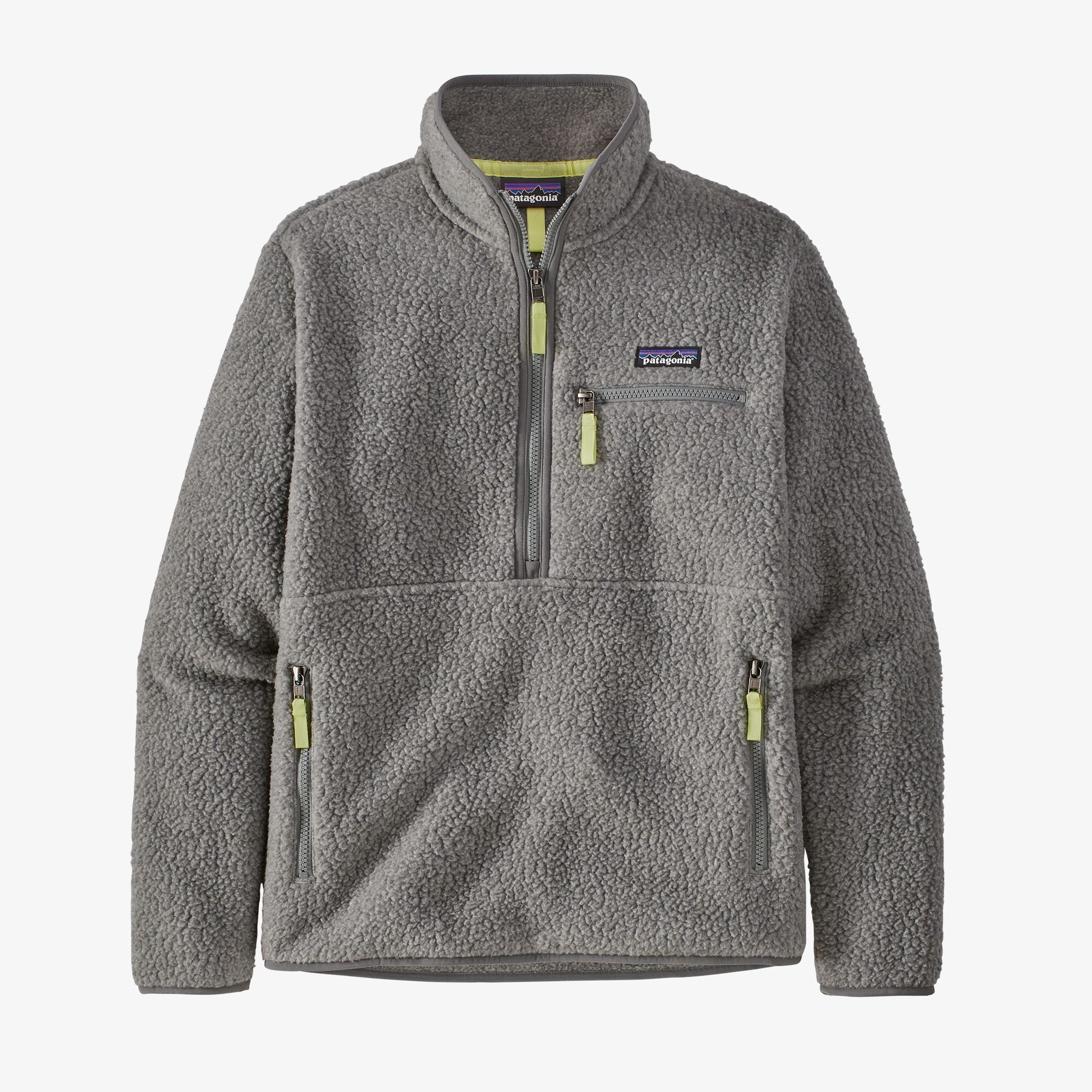 Patagonia Naisten Retro Pile Fleece Marsupial - Kierrätettyä Polyeste, Salt Grey w/Jellyfish Yellow / M