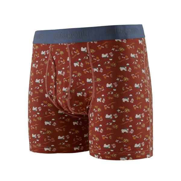 Patagonia Miesten Essential Bokserit Urheiluun - TENCEL-kankaasta, Homeward Bound Multi: Barn Red / S / 6"