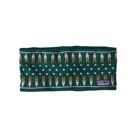 Patagonia Powder Town Headband –lämmin panta ulkoiluun, Snowfall Knit: Dark Borealis Green