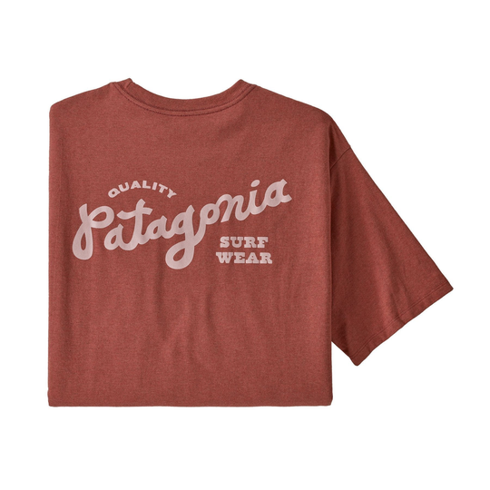 Patagonia Miesten Quality Surf Pocket T-paita - Kierrätettyä puuvillaa ja polyesteria, Rosehip / S