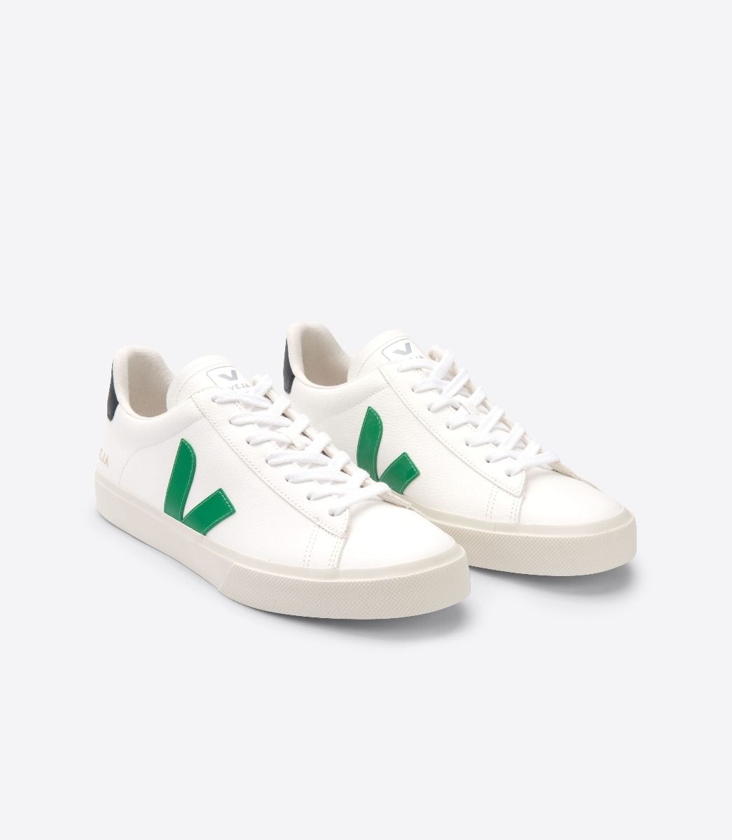 Veja Miesten Campo Chromefree - Ekologiset tennarit, White Emeraude Black / 41
