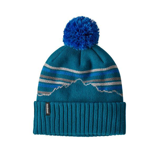 Patagonia Powder Town Beanie - pipo tupsulla - 100% kierrätetystä polyesterista, Fitz Roy Retro Stripe Knit: Crater Blue