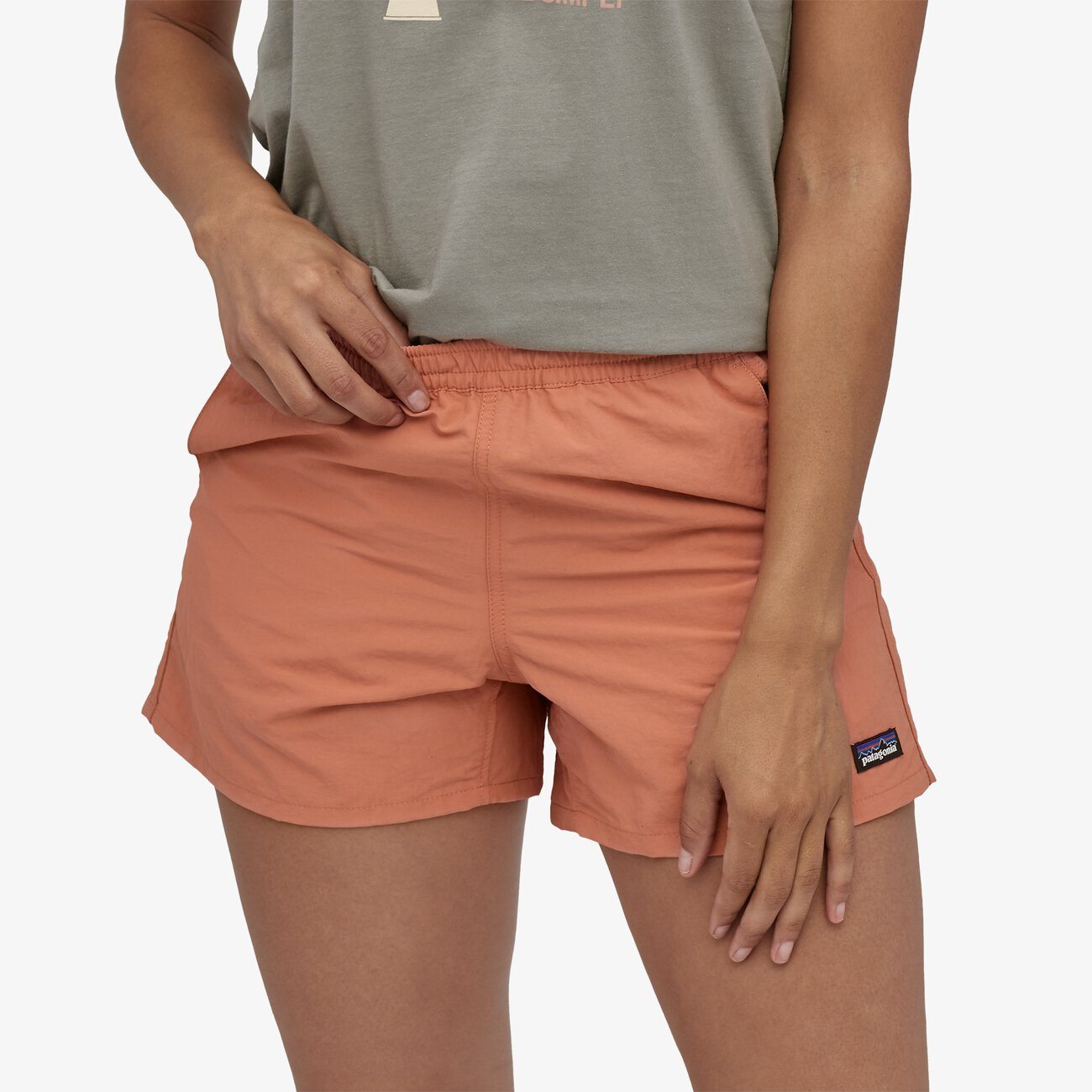 Naisten Baggies Shortsit - Kierrätettyä nailonia, Mellow Melon / XS