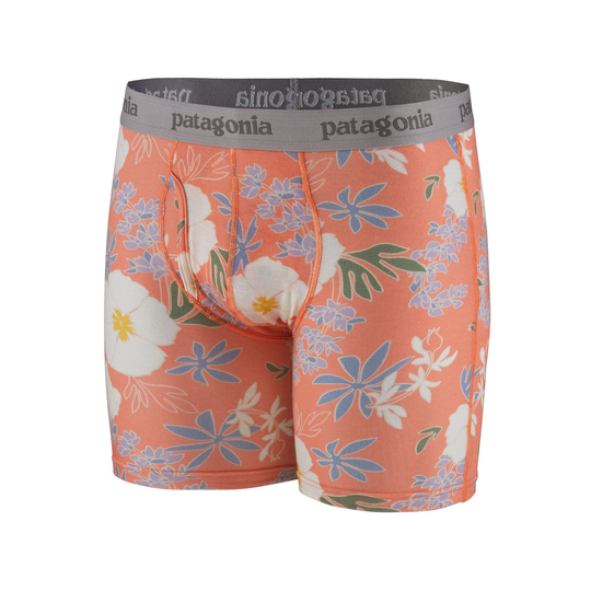 Patagonia Miesten Essential Bokserit Urheiluun - TENCEL-kankaasta, Flower Power: Tigerlily Orange / M / 6"