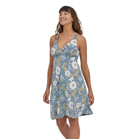 Patagonia Naisten Amber Dawn Kesämekko - Luomupuuvillaa, Flower Power: Light Plume Grey / S