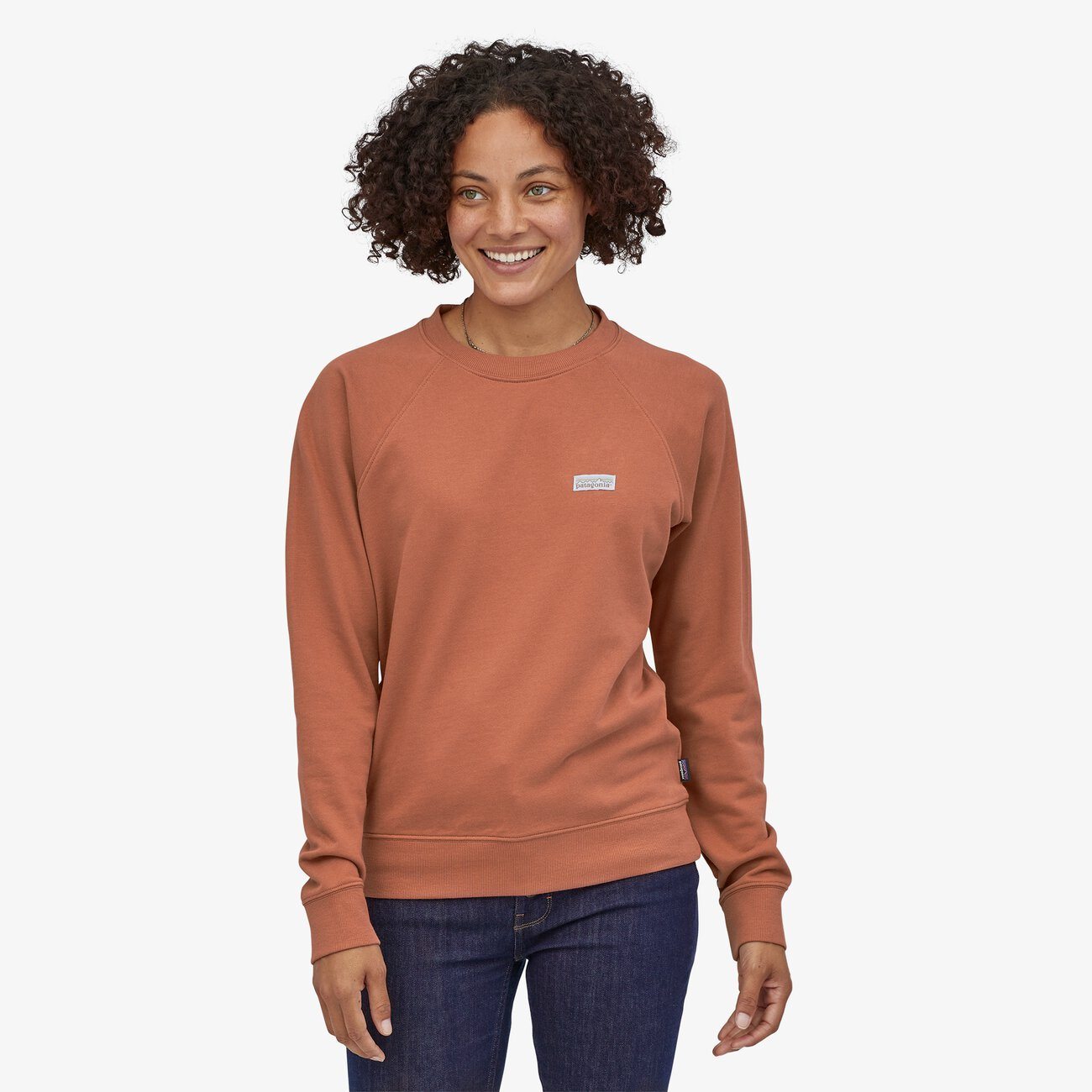 Patagonia Naisten Pastel P-6 Label Organic Crew College-paita, Century Pink / S