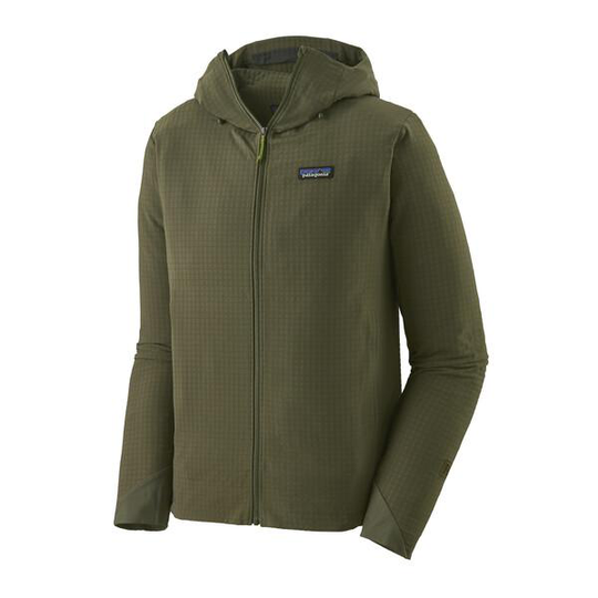 Miesten R1® TechFace Hupullinen Takki - Kierrätettyä Polyesteria, Industrial Green / S