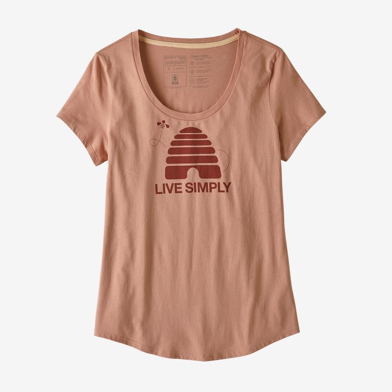 Patagonia Naisten Live Simply Hive T-paita Luomupuuvillasta, Scotch Pink / S