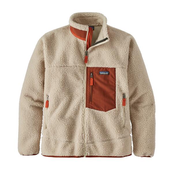 Miesten Patagonia Classic Retro-X Jacket – fleecetakki, Natural w/Barn Red / M