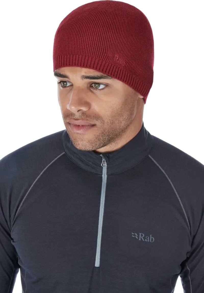 Merino Beanie Tummanpunainen