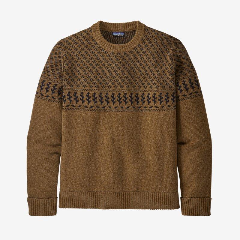 Miesten Patagonia Recycled Wool Sweater – villapaita, Farm Blend: Mulch Brown / M