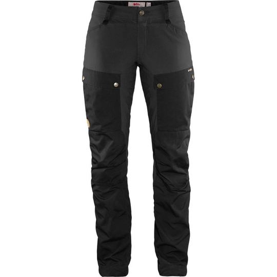 Fjällräven Keb Trousers Curved W Short - Black-stone Grey - Naiset - 34