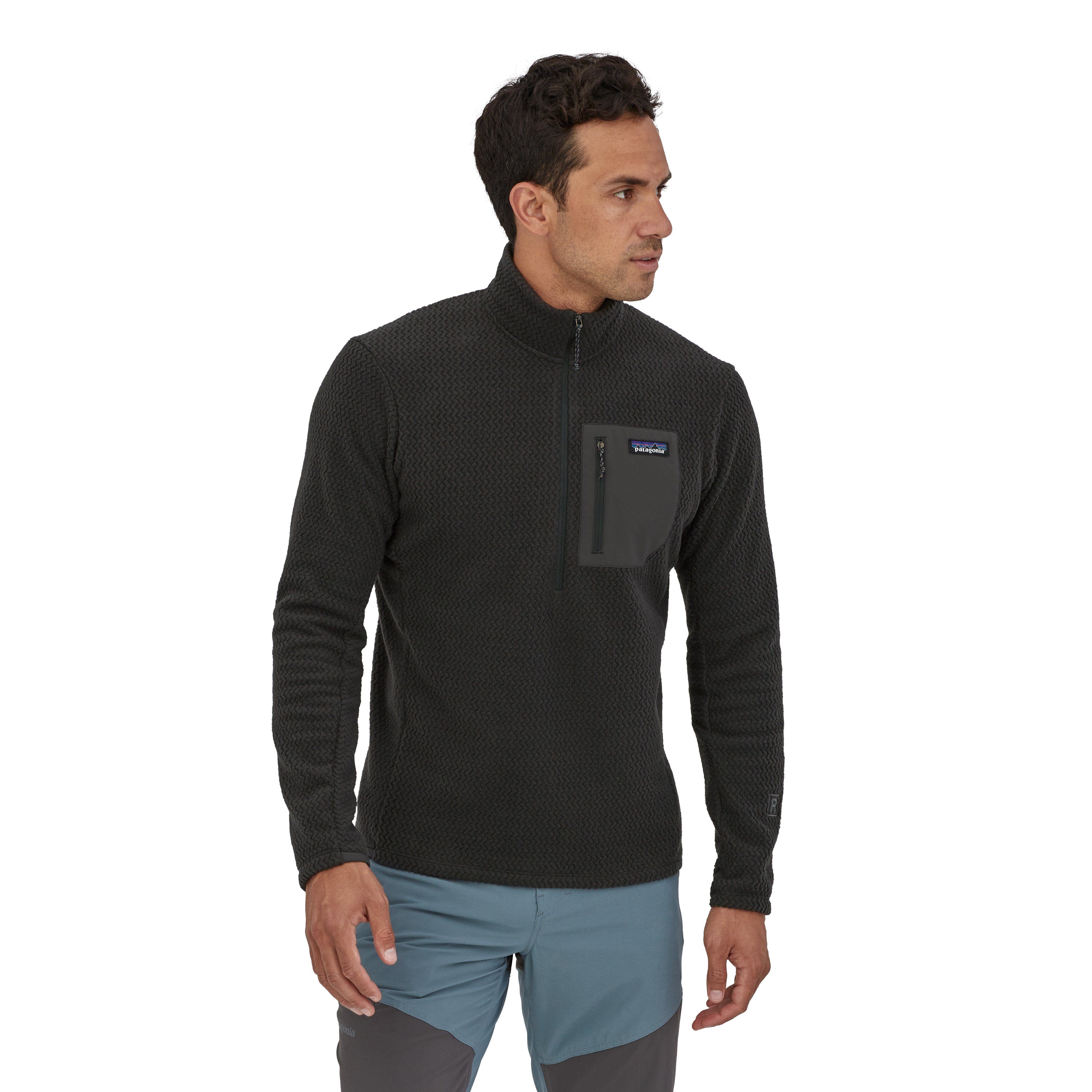 Patagonia Men's R1 Air Zip-Neck - Recycled Polyester, Black / S