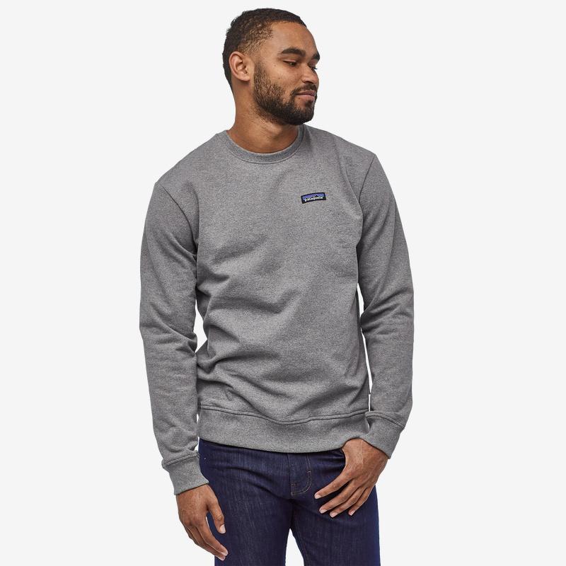Miesten Patagonia P-6 Label Uprisal Crew Sweatshirt – kierrätetyistä materiaaleista, Gravel Heather / M