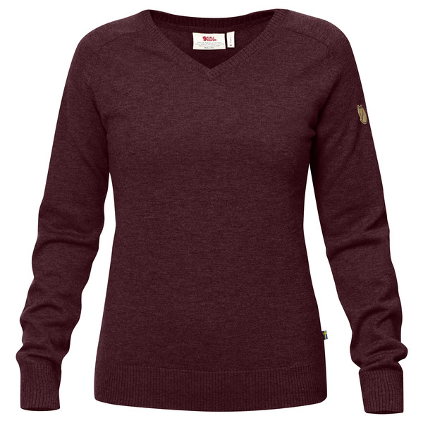Fjällräven Sörmland V-neck Sweater W - Dark Garnet - Naiset - S
