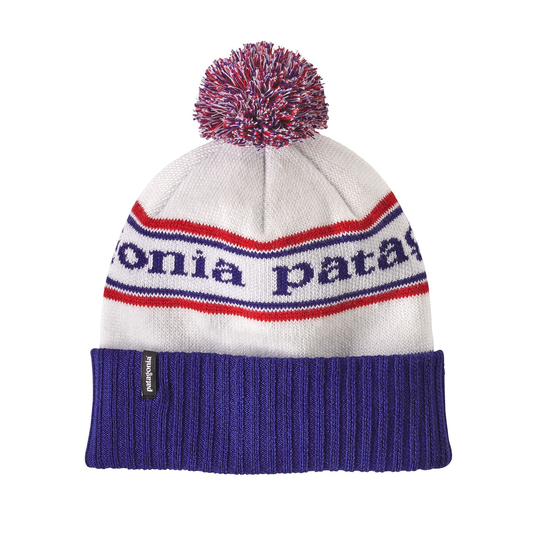 Patagonia Powder Town Beanie - pipo tupsulla - 100% kierrätetystä polyesterista, Park Stripe: Viking Blue