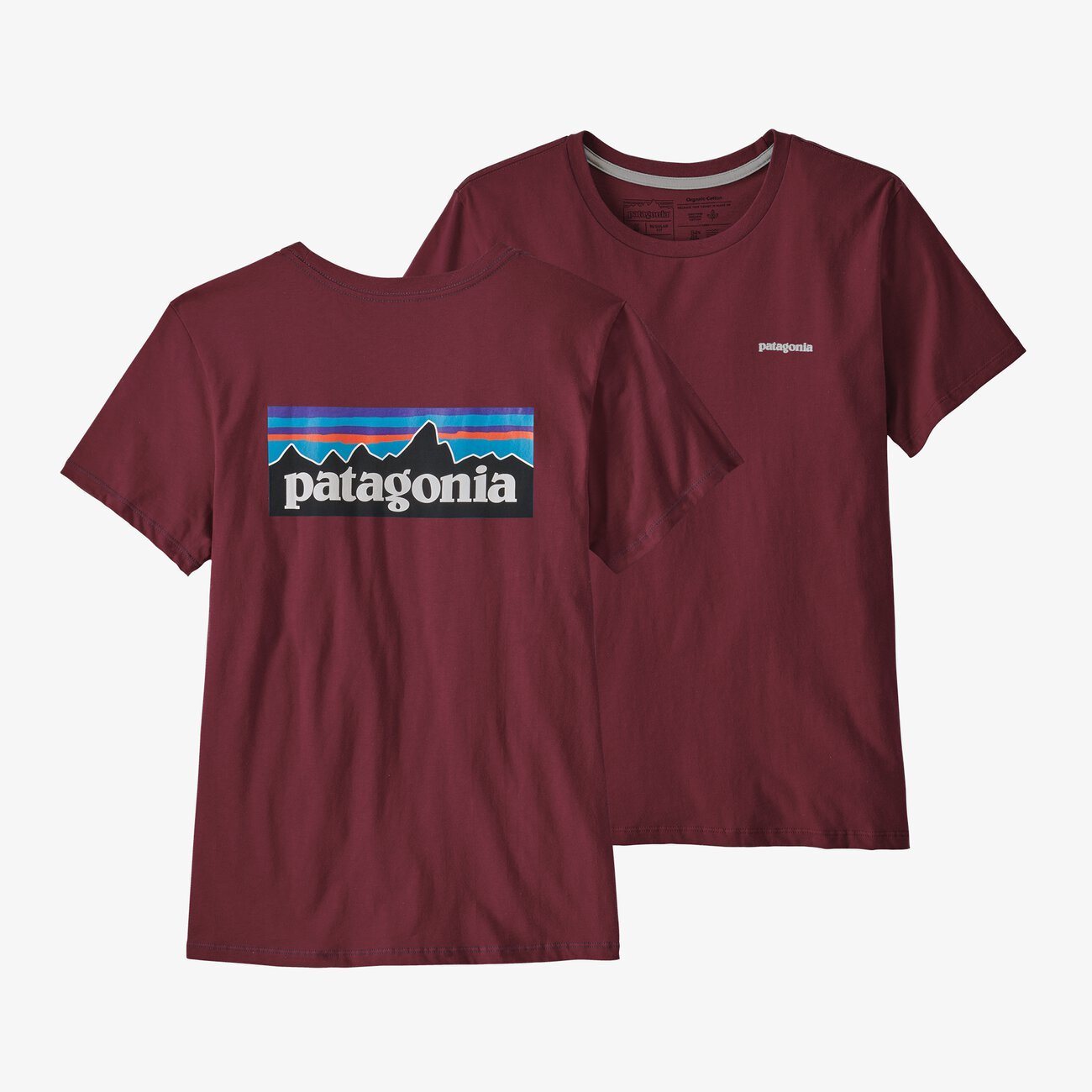 Naisten Patagonia P-6 Logo Organic Crew T-Shirt – t-paita luomupuuvillasta, Chicory Red / M