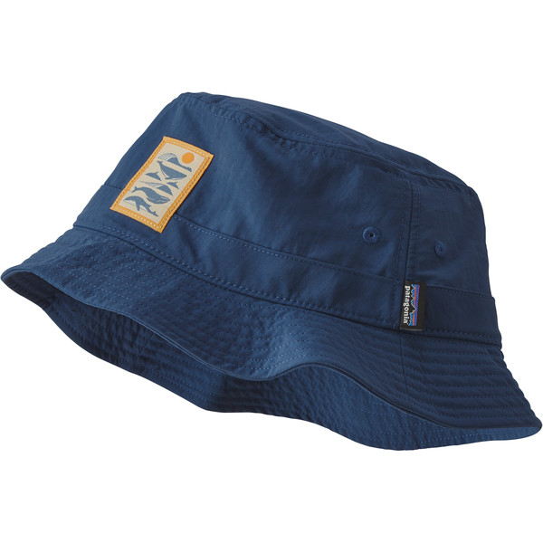 Patagonia Wavefarer Bucket Hat - Whale Tail Tubes: Stone Blue - Unisex - S