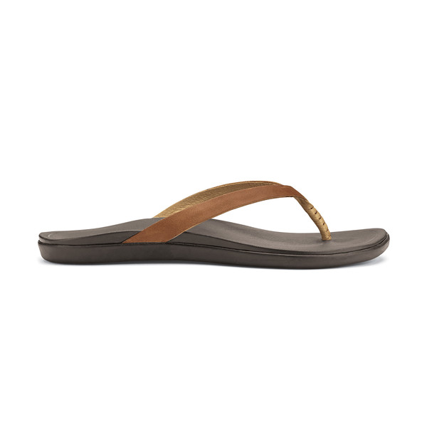 Olukai Hoopio Leather - Sahara/dark Java - Naiset - US 9