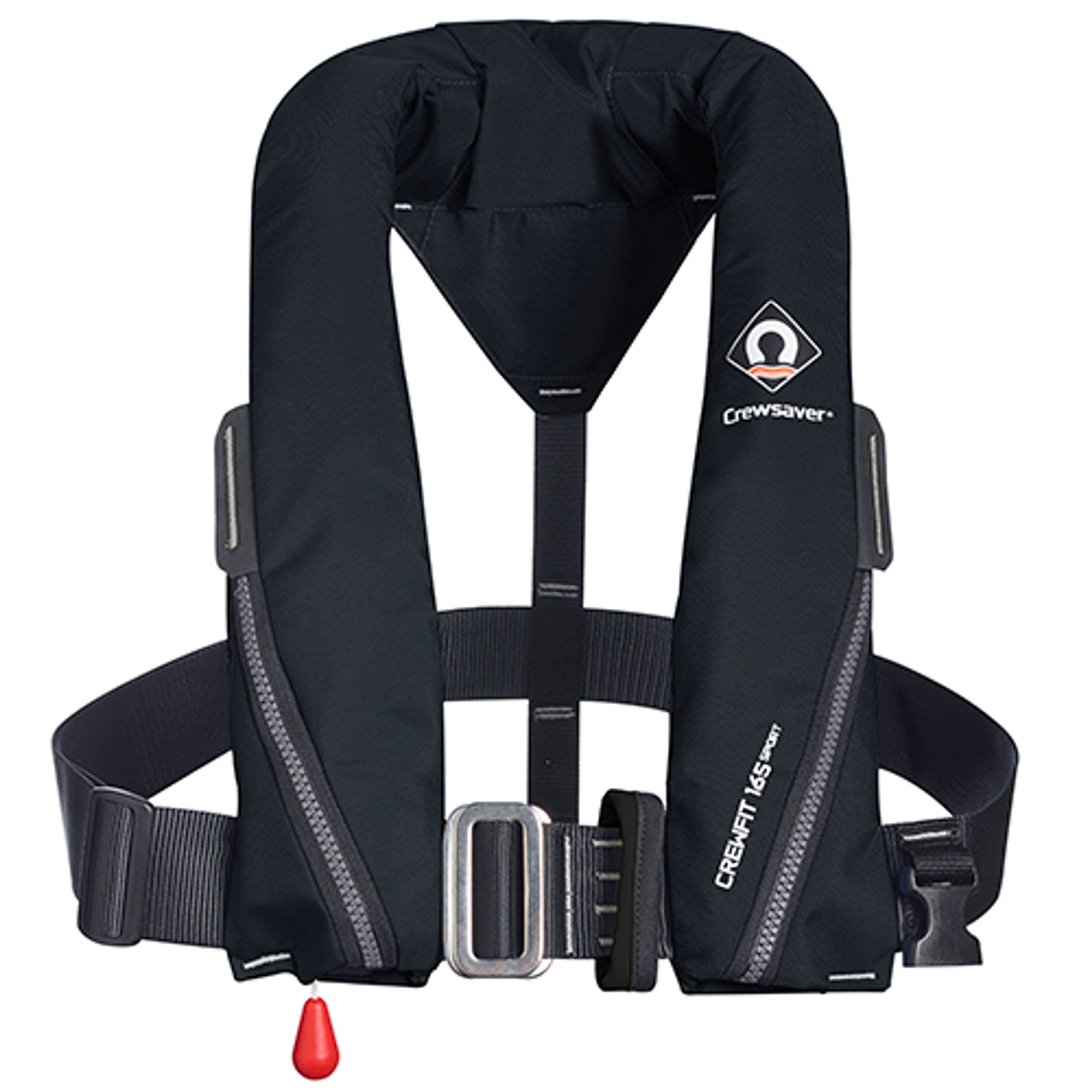 Automaattiliivi, crewfit 165n sport, musta, d-rengas
