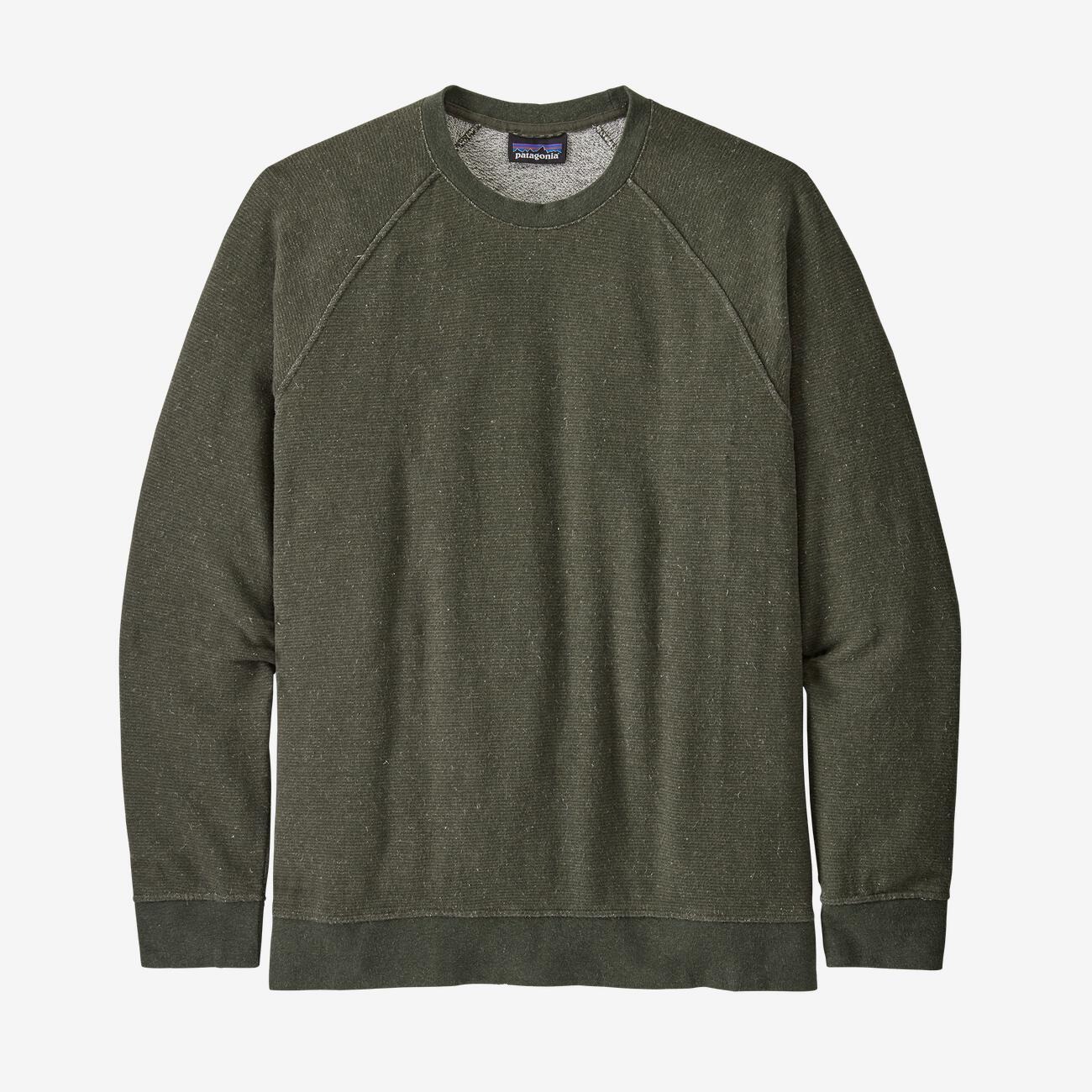 Miesten Patagonia Trail Harbor Crewneck Sweatshirt – pehmeä ja hengittävä collegepaita, Long Plains: Basin Green / M
