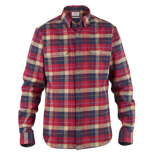 Fjällräven Singi Heavy Flannel Shirt M - Deep Red - Miehet - L