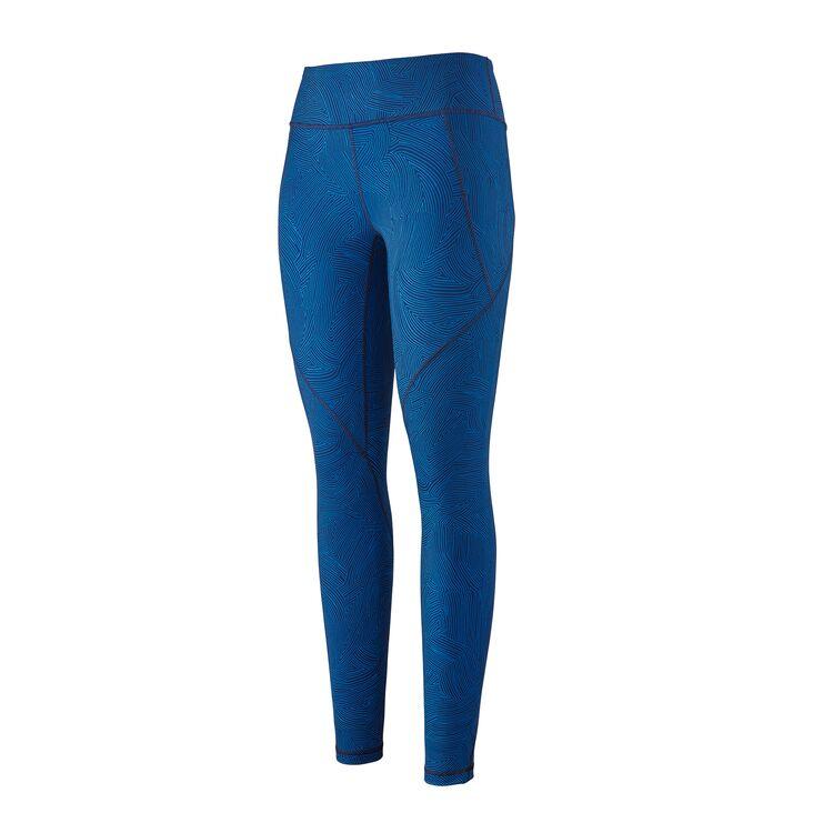 Patagonia Naisten Centered Leggingsit - Kierrätettyä Polyesteria, Terraced Fields: Bayou Blue / XS
