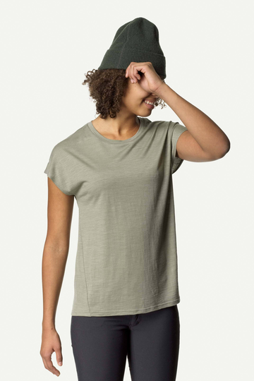 Naisten Activist Tee – T-paita merinovillasta ja tencelistä, In Between Green / L